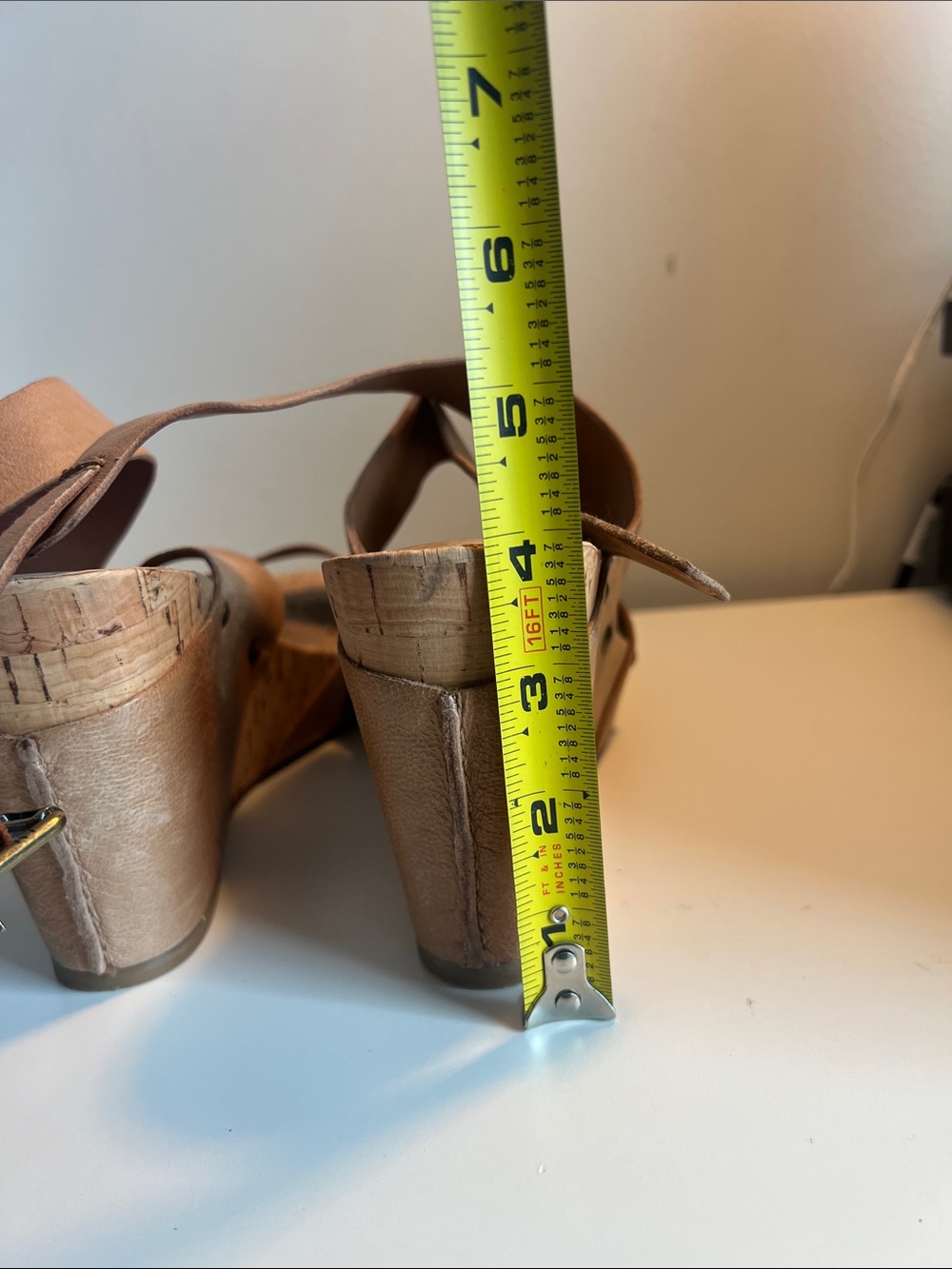 Lucky Brand Moran Platform Sandal Cork Wedge Brown Leather - Picture 10 of 10